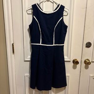 Tommy Hilfiger Navy Mini Dress with White Accents - Size 8